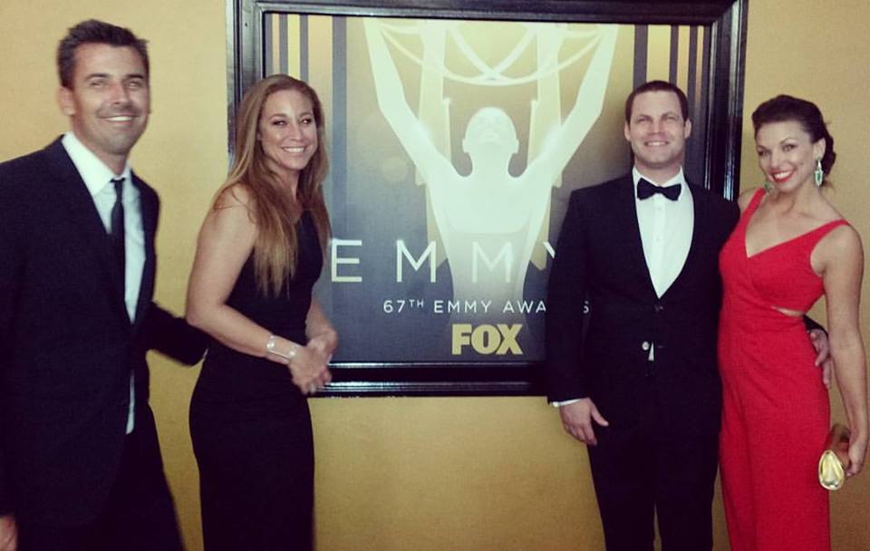 Michael Stock, Jessica Safier Stock, Jared Safier and Tara Leigh Talkington at the 67th Primetime Emmy Awards.