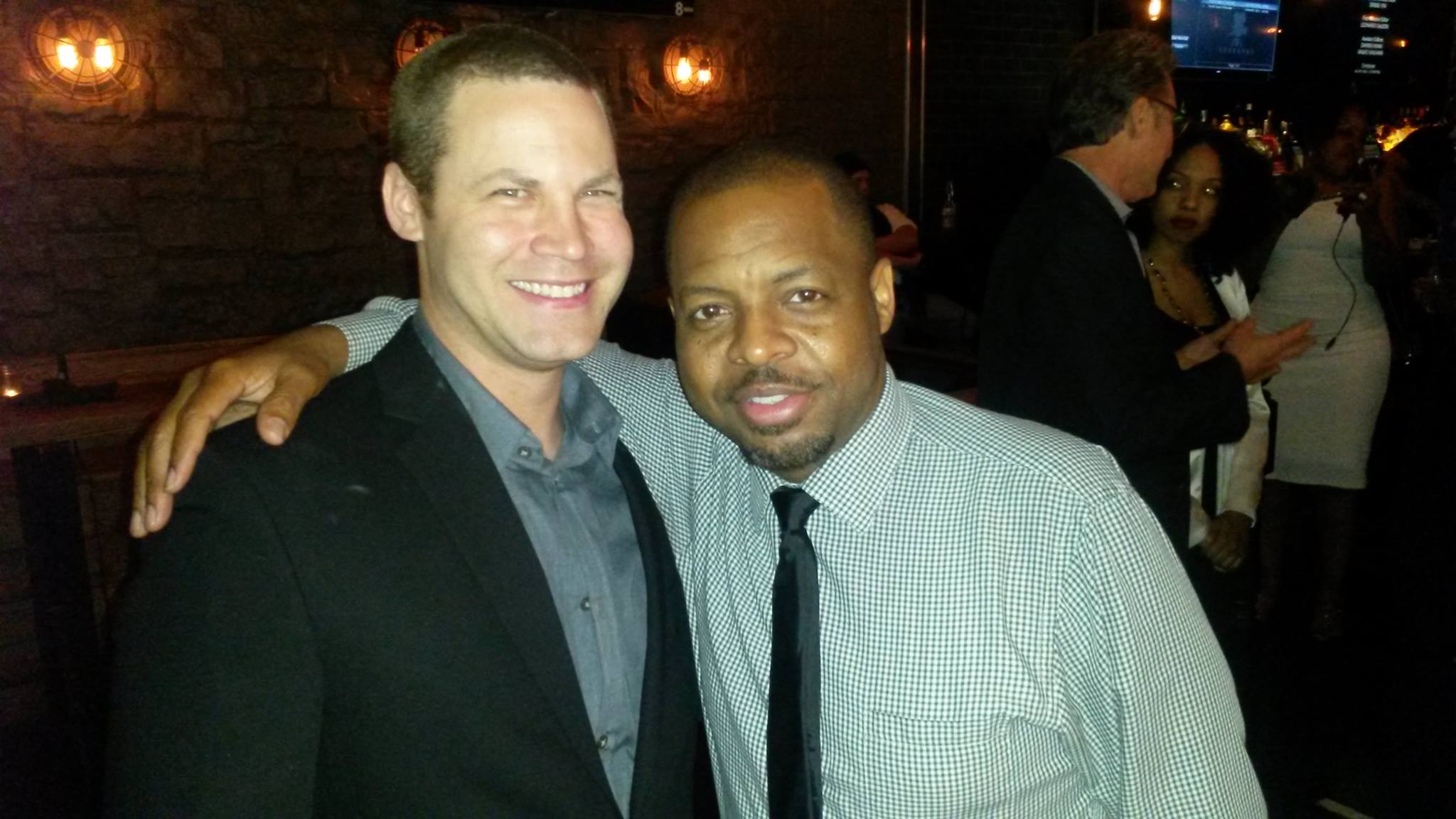 Jared Safier and Anthony Anderson at The Bay Pre Emmy Event