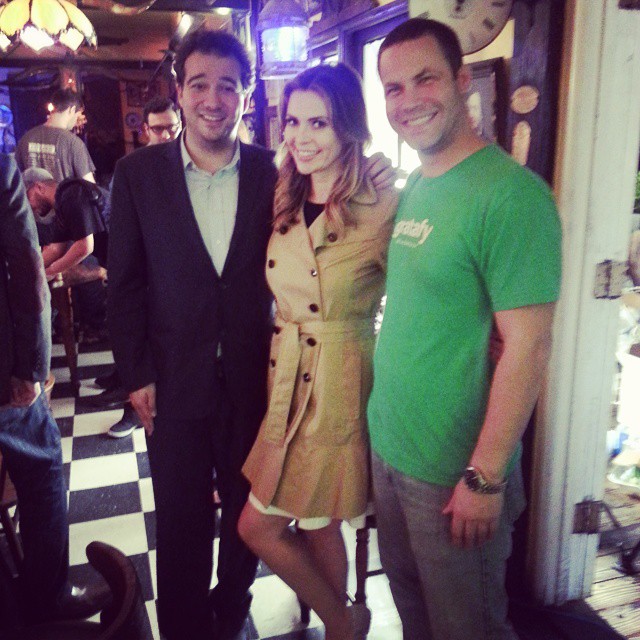 Alex Shekarchian, Carly Steel and Jared Safier on set of 