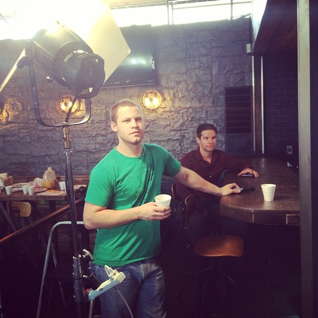 Jared Safier and Daniel Marks Jr. on set of 