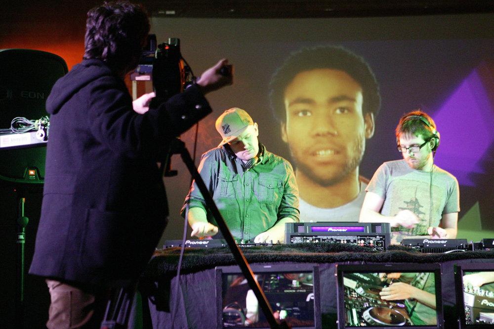 Shane Valdés, Donald Glover, Ian Edgar and Jonny Wilson in The Playlist (2012)