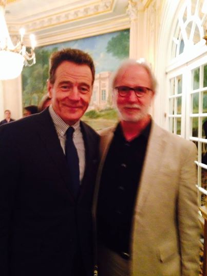 Tom R. Waters with Bryan Cranston at the Drama Desk Awards nominee's luncheon.