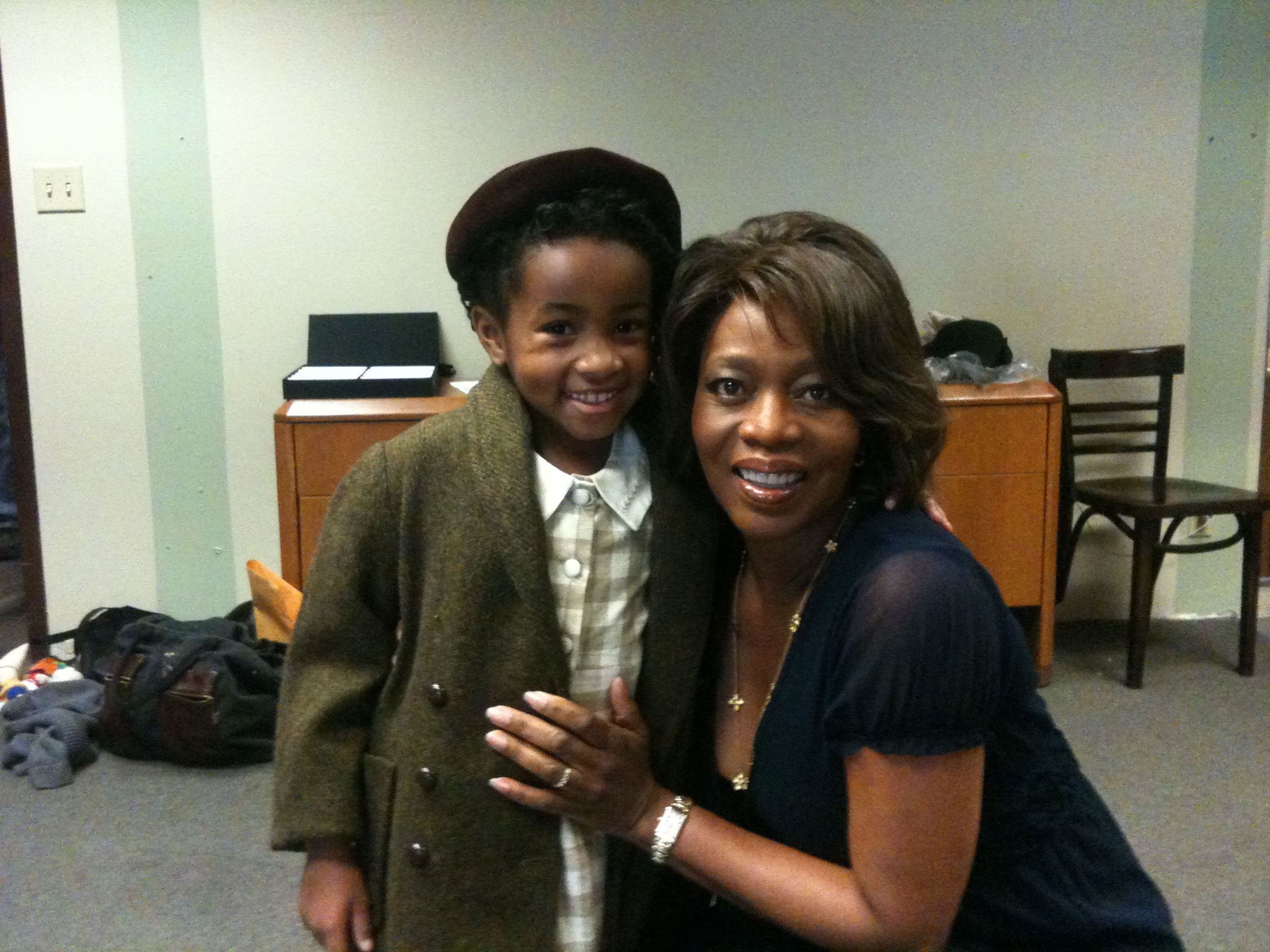 Layla with Alfre Woodard on set for PSA for National Womens History Museum