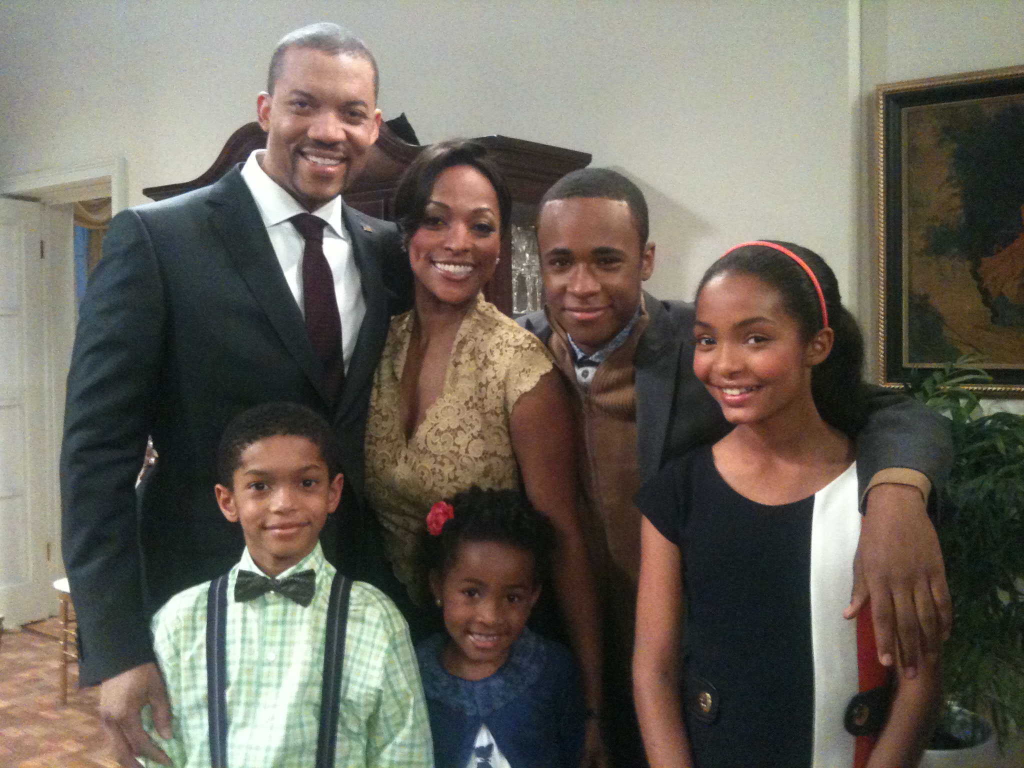 Layla with the cast of The First Family