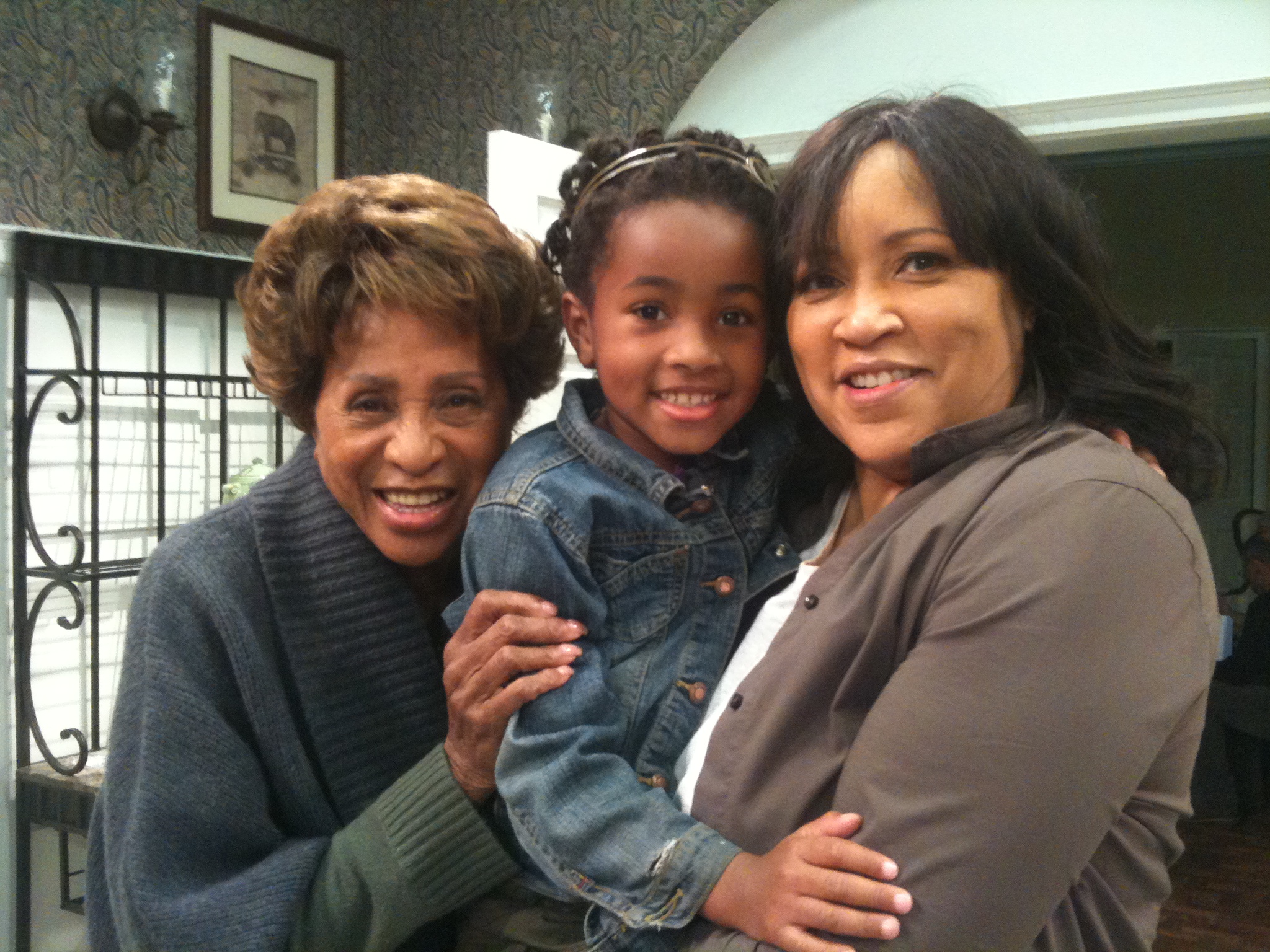 Layla on set of The First Family with Jackee Harry and Marla Gibbs