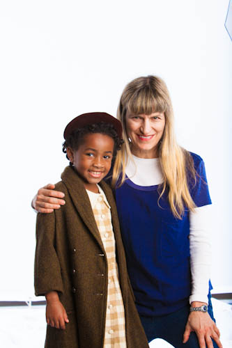 Layla (young Rosa Parks)and Director Catherine Hardwicke on set of PSA for The National Women's History Museum.