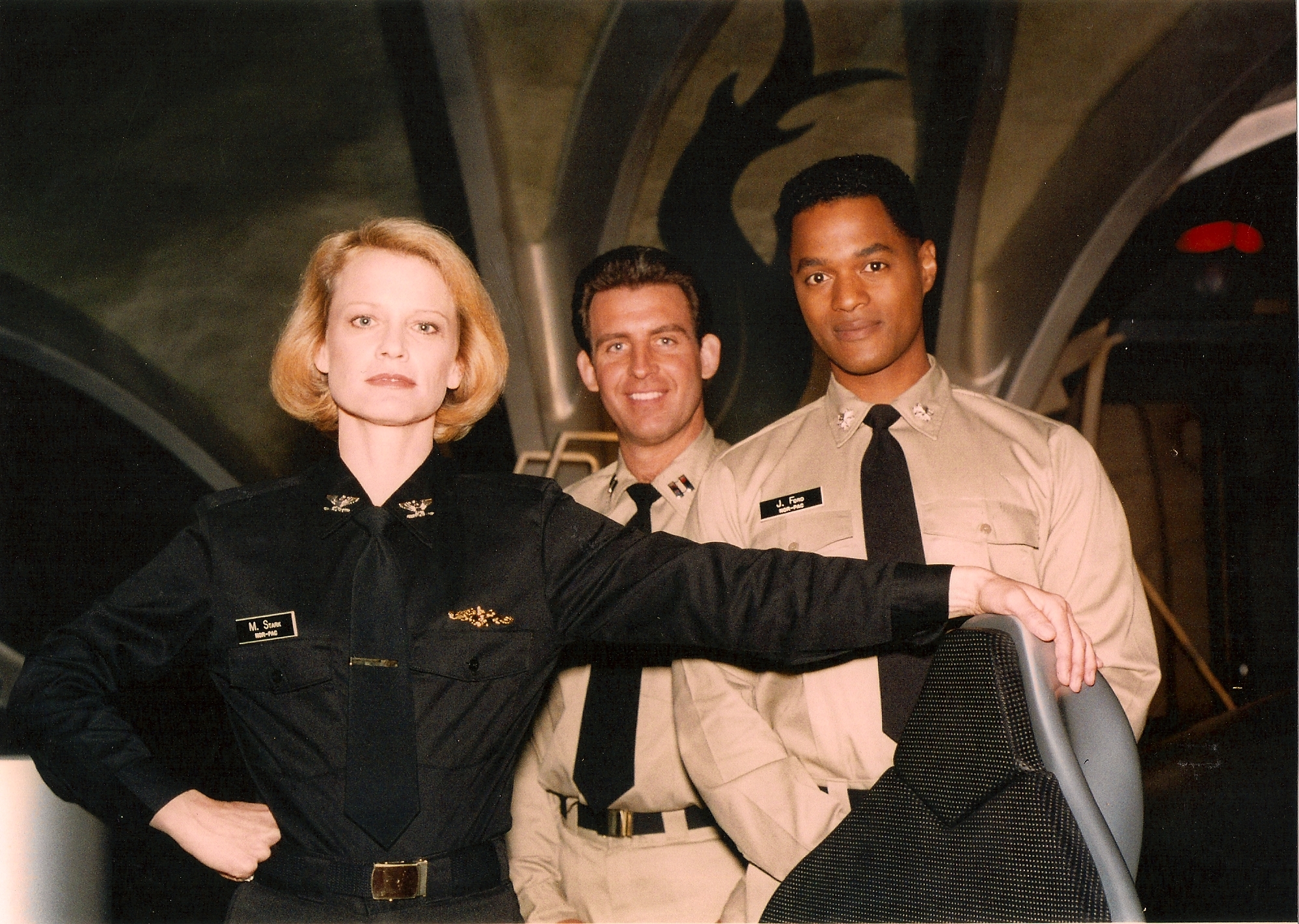 Shelley Hack, Mark Fauser and Don Franklin in 