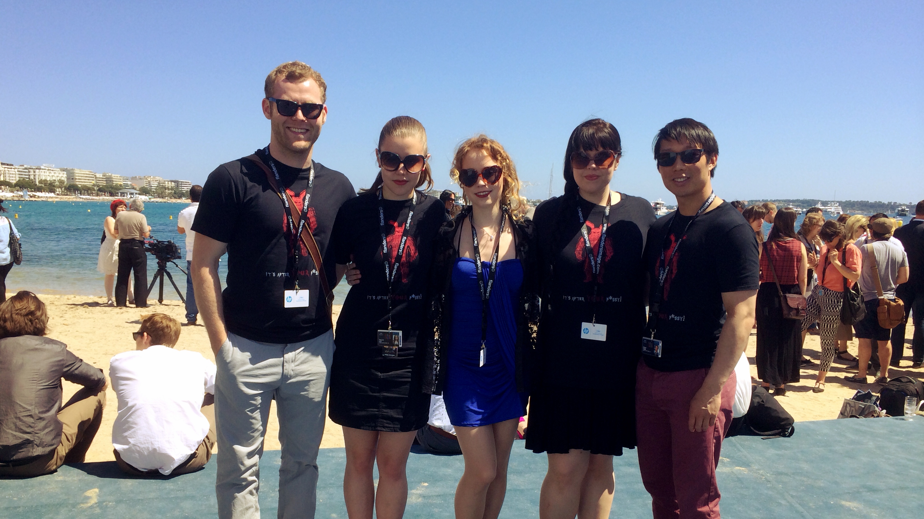 Bunny the Killer Thing cast. Cannes Marche du Film, 2014.