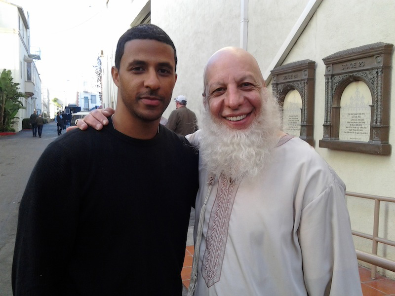 Morocco Nevlin and Erick Avari on set of The Dictator