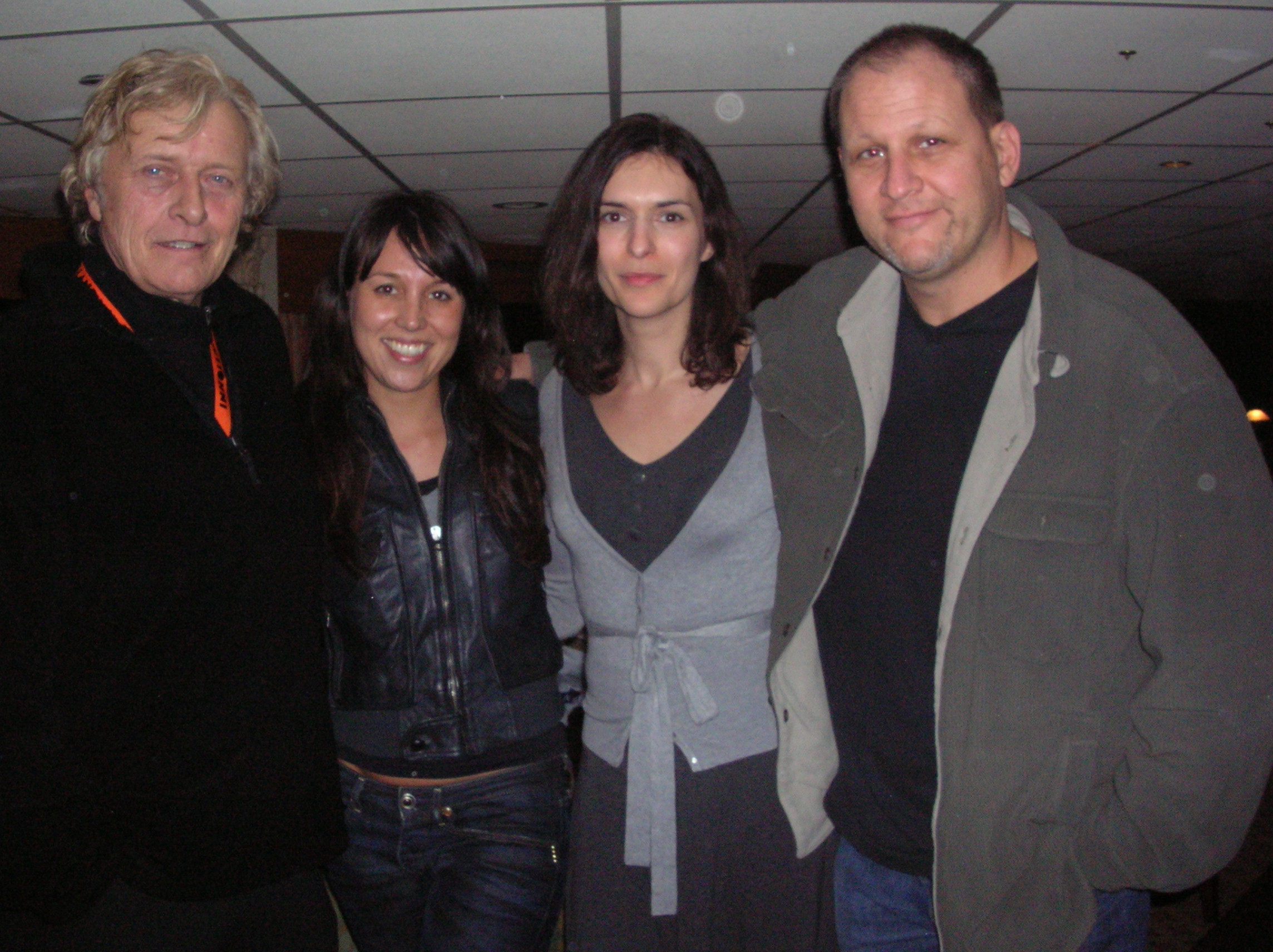 At the Rutger Hauer Film Factory, Rotterdam, 2008, with Rutger, producer, Dewi Wassenar, and director, John Putch.