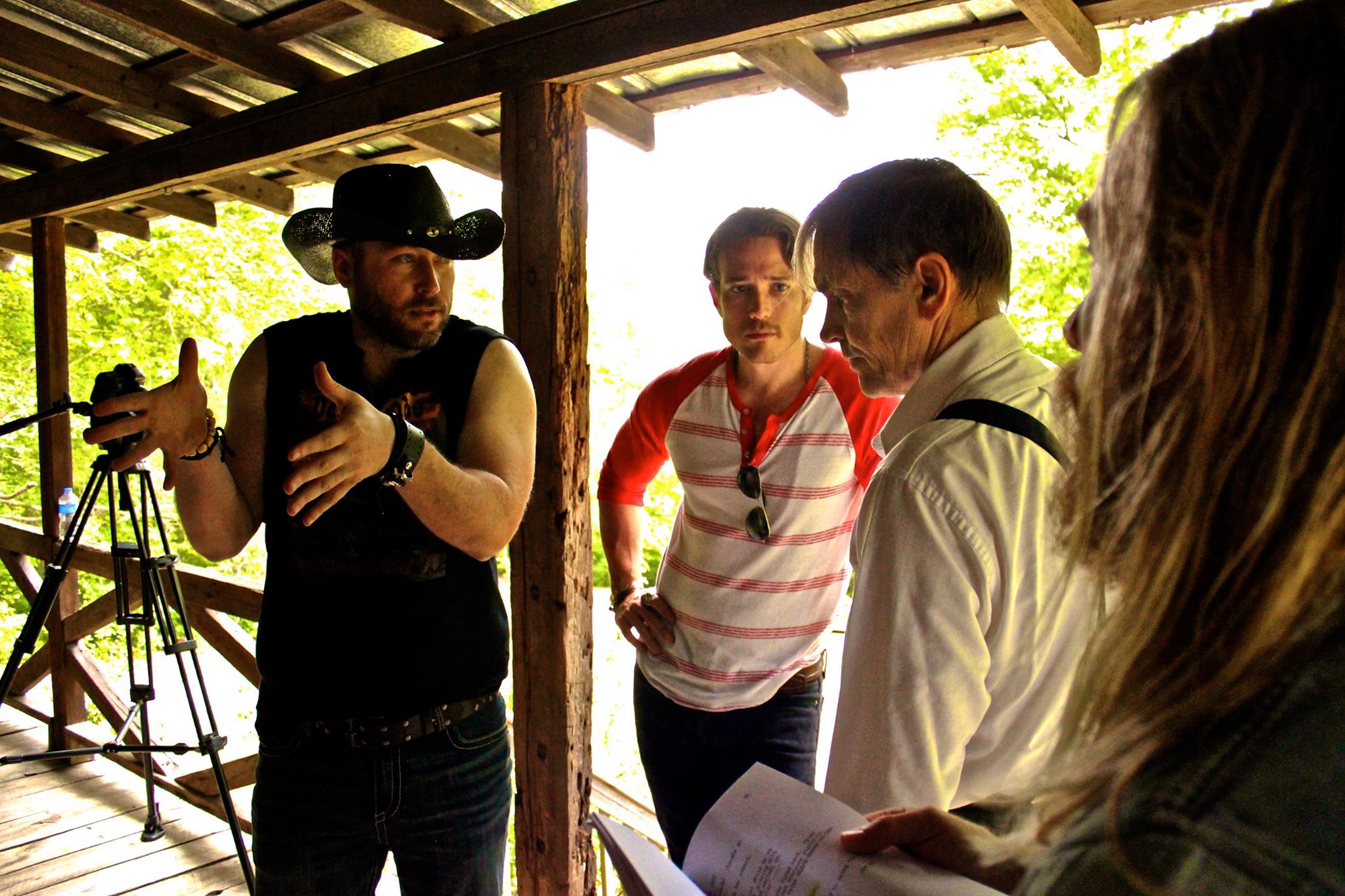 Doing a little Director work with Bill Moseley, Lance Paul and Chance Kelley on the set of Dark Roads '79