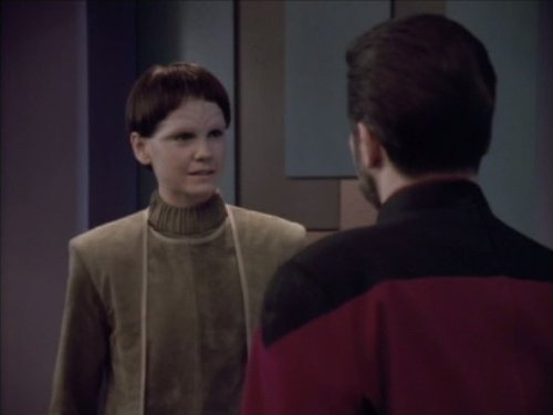 Still of Jonathan Frakes and Melinda Culea in Star Trek: The Next Generation (1987)