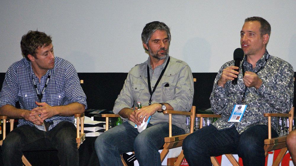 Chris Olsen with fellow panelists Graham Gordy and Gerry Bruno at the 2011 Little Rock Film Festival