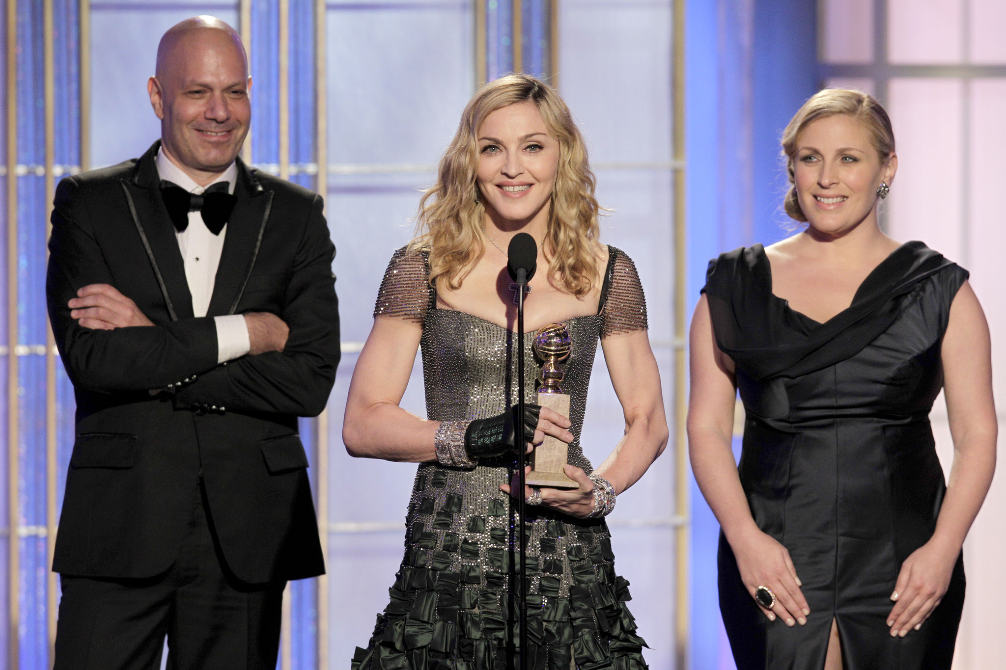 Madonna, James Harry and Julie Frost at event of The 69th Annual Golden Globe Awards (2012)