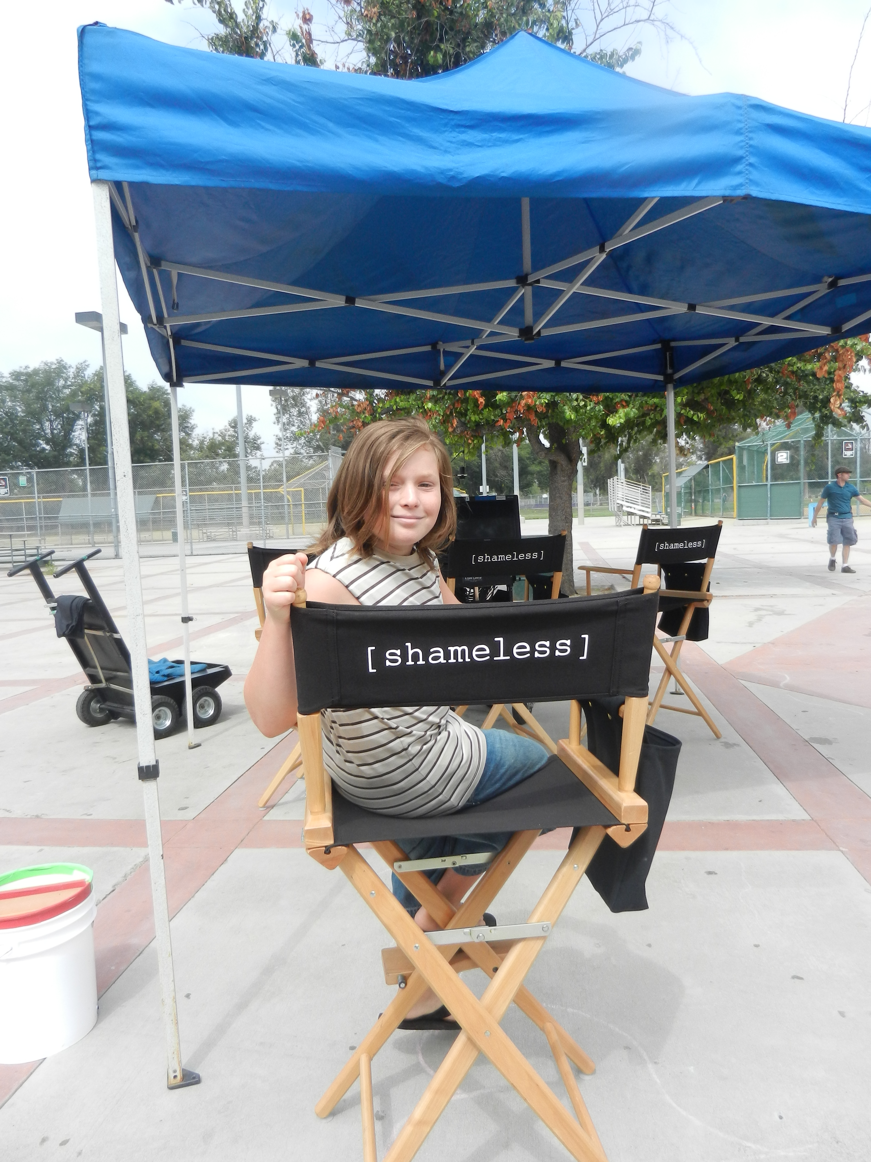 on the set of Shameless