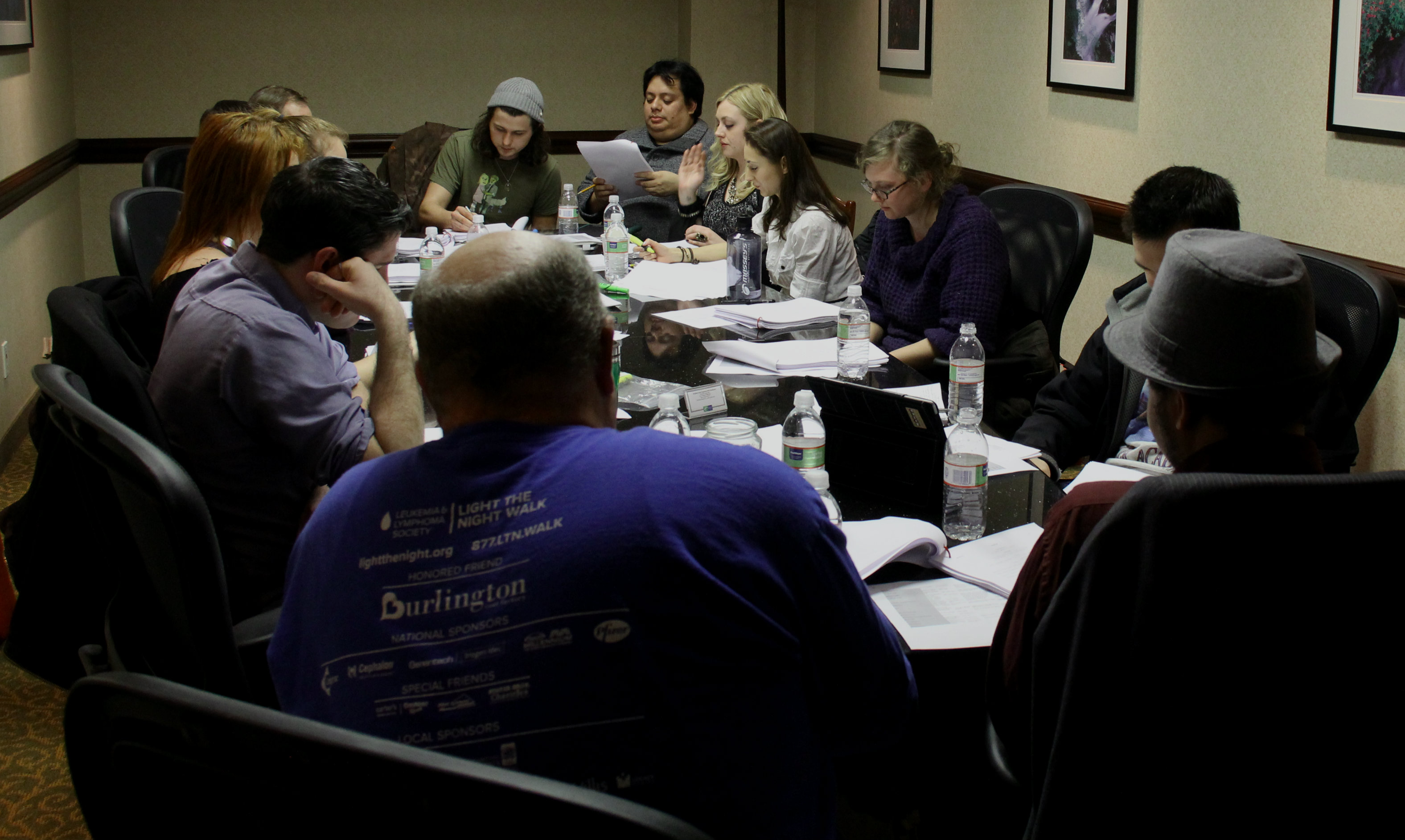 The Cast and Crew of HOLED-UP at their Official Read-Through.