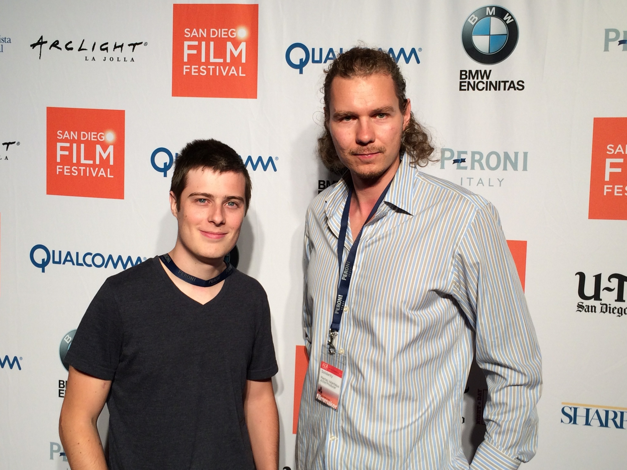 Dustin Brown (left) and Mantas Valantiejus (right) at the 2013 San Diego Film Festival. 