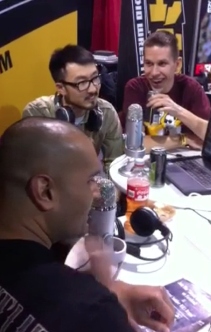 Actor/MMA Practitioner Jeremy Durgana, and TSN's Live Audio Wrestling personalities Wai Ting & John Pollock.