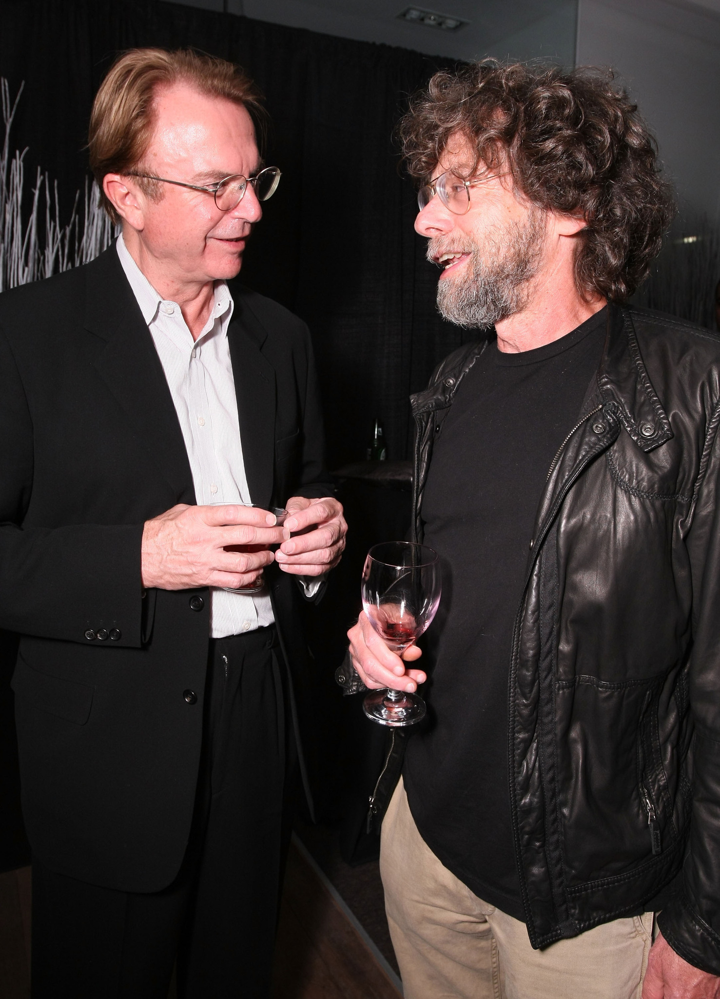 Actor Sam Neill (L) and Steve Schwartz attend The Road Dinner Hosted By The Creative Coalition held at the Spice Room during the 2009 Toronto International Film Festival on September 13, 2009 in Toronto, Canada.