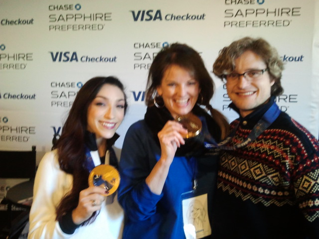 With Champs Meryl Davis and Charlie White at Sundance Film Featival 2015