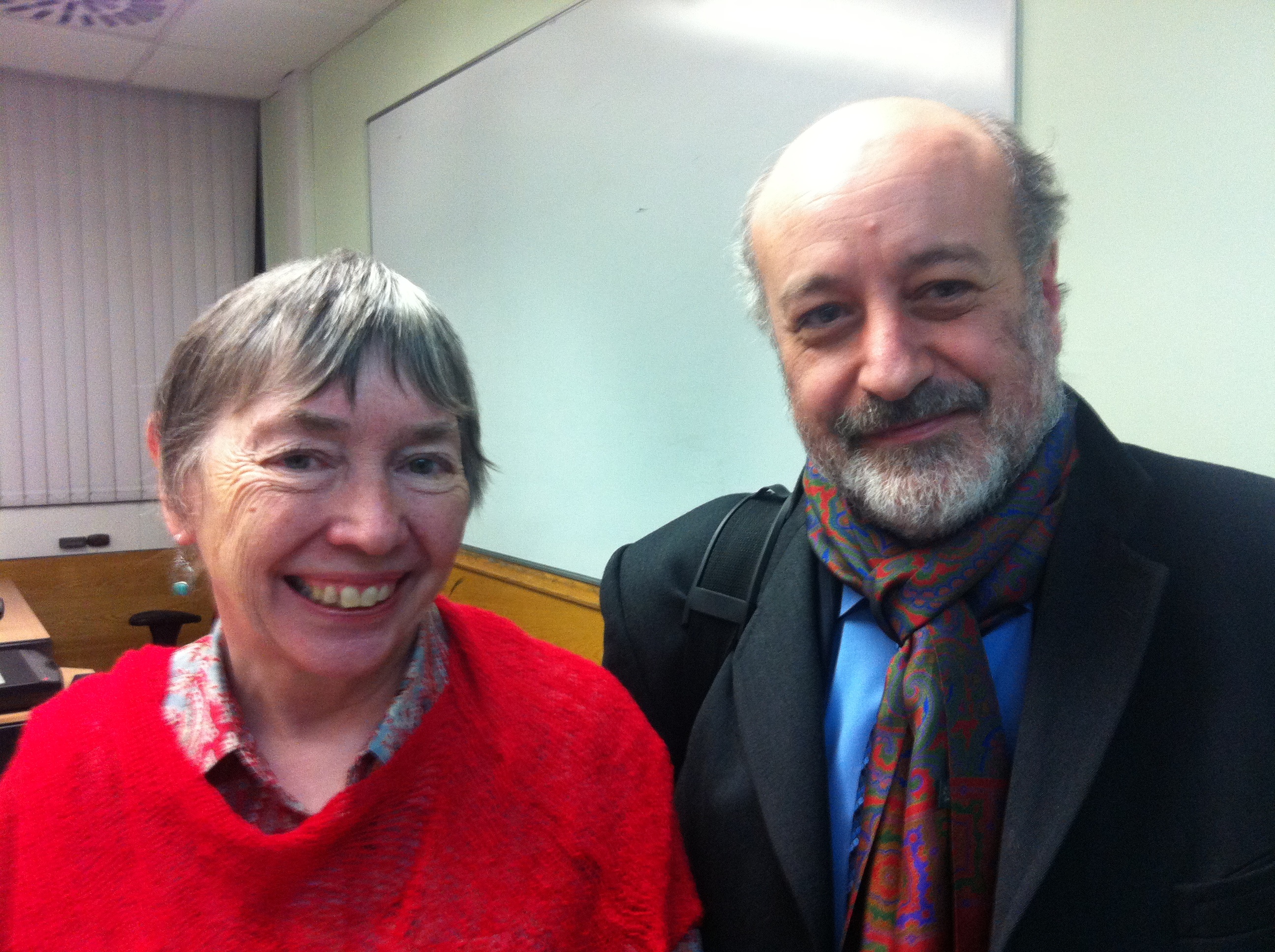 Über script consultant Linda Segers and George Chiesa, at University of Westminster, London, UK, 2013