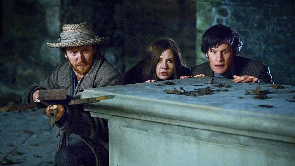 Still of Tony Curran, Matt Smith and Karen Gillan in Doctor Who (2005)