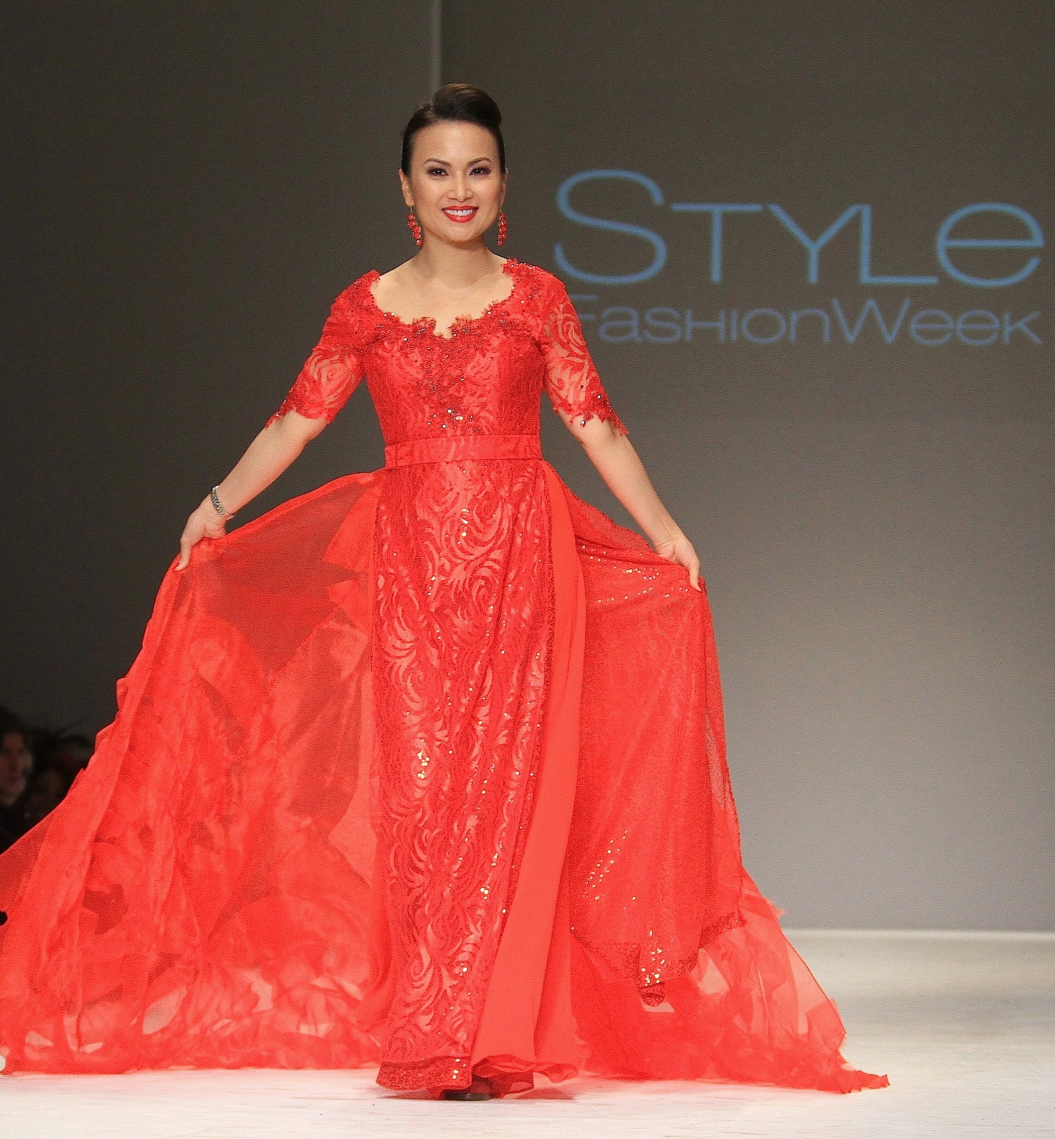 Ha Phuong walk the Go Red Celebrity Dress Fashion Show at Style Fashion Week L.A. Fall/Winter at the Reef Downtown los angeles on March 19, 2015