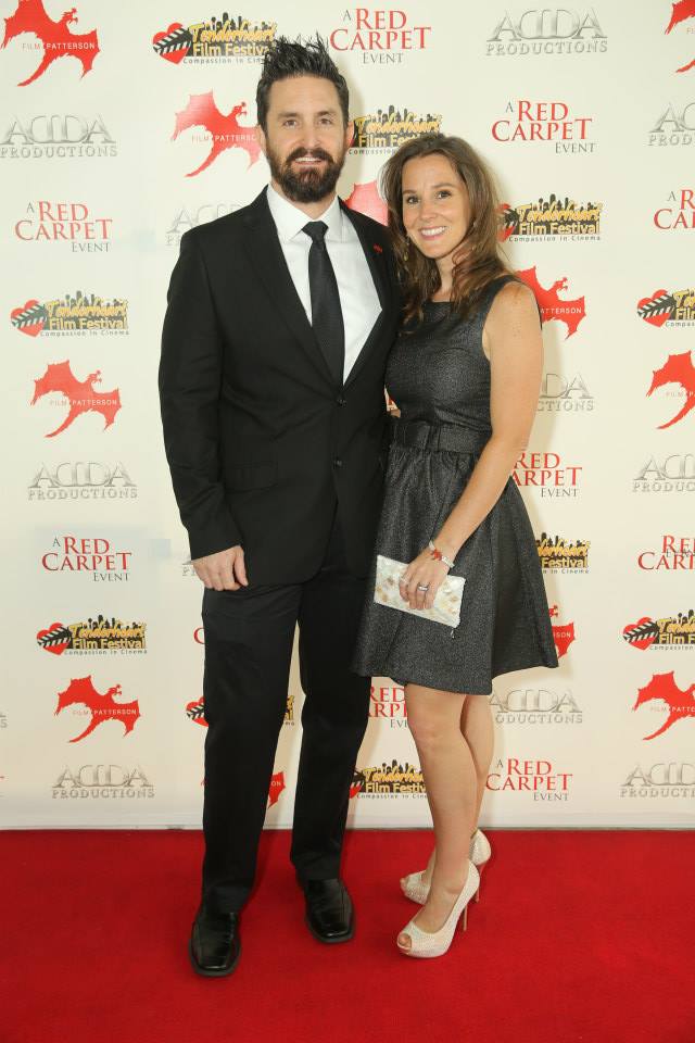 Andrew and his wife Lara on the red carpet at the Tenderheart Film Festival in 2015.