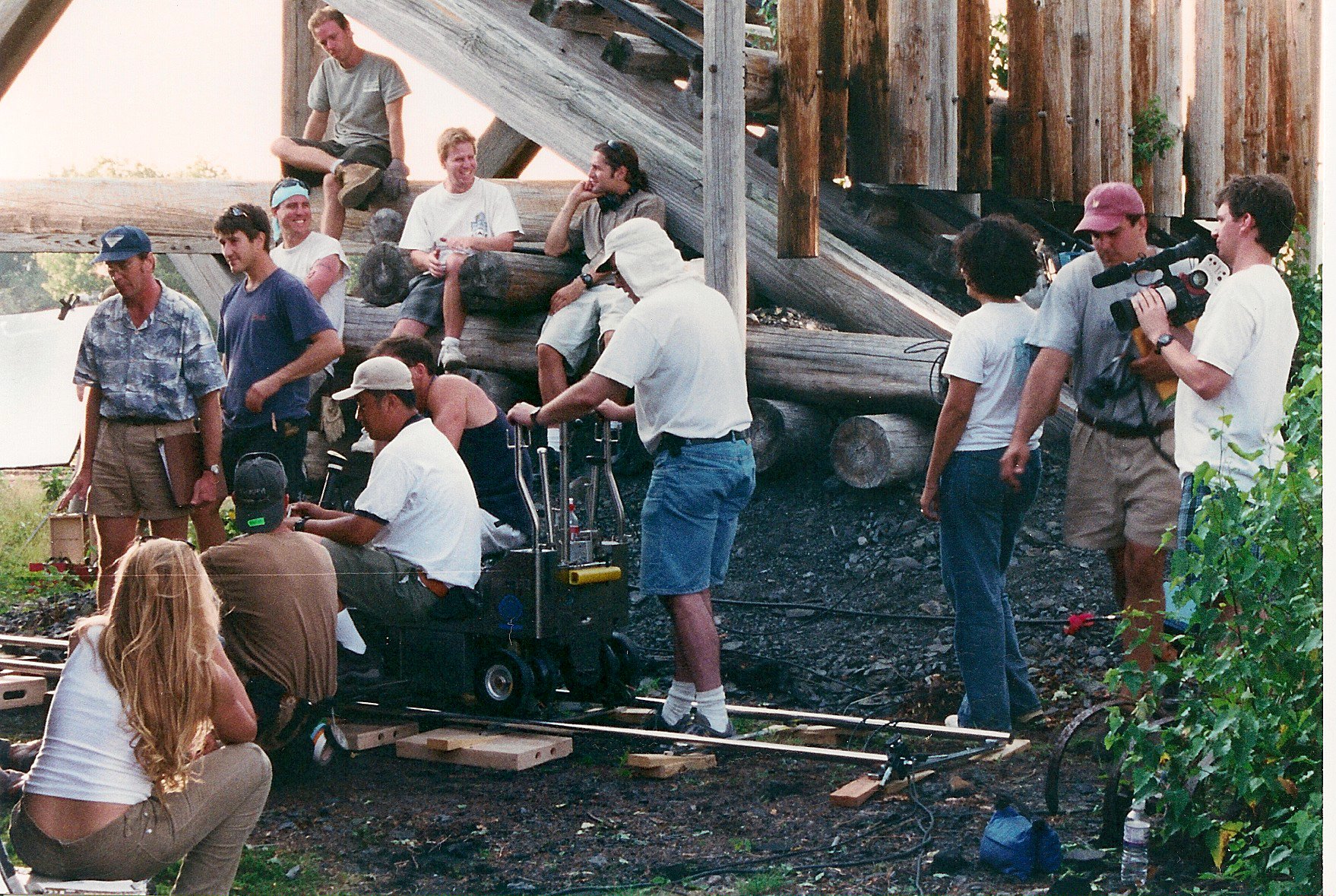 Writer/director, Greg Matkosky speaks with actors while the crew looks on. This scene was titled, Immigrant Miners. This location was the same place that Paramount Pictures shot, The Molly McGuires in 1970.