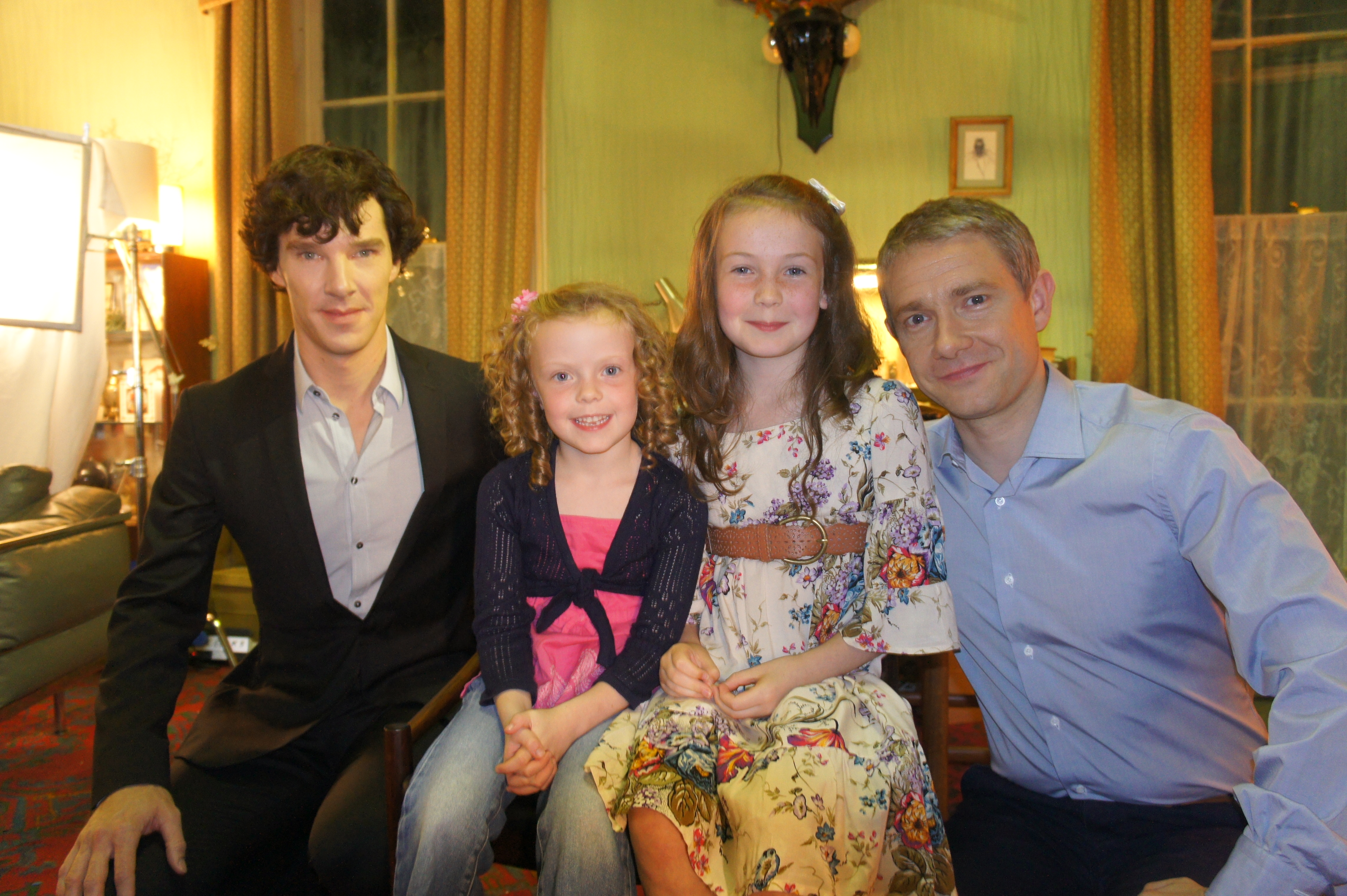Sherlock with Sister Ilana, Martin Freeman & Benedict Cumberbatch