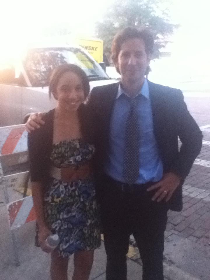 Henry Ian Cusick and Kayla on set of An Act Of God