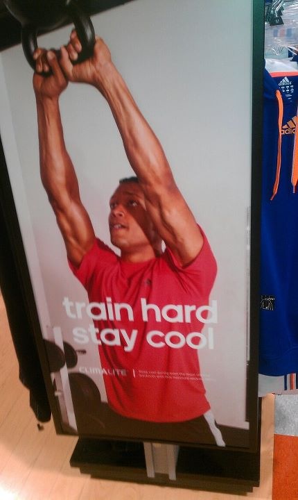 Curtis in Sports Authority Adidas ad display 2012.