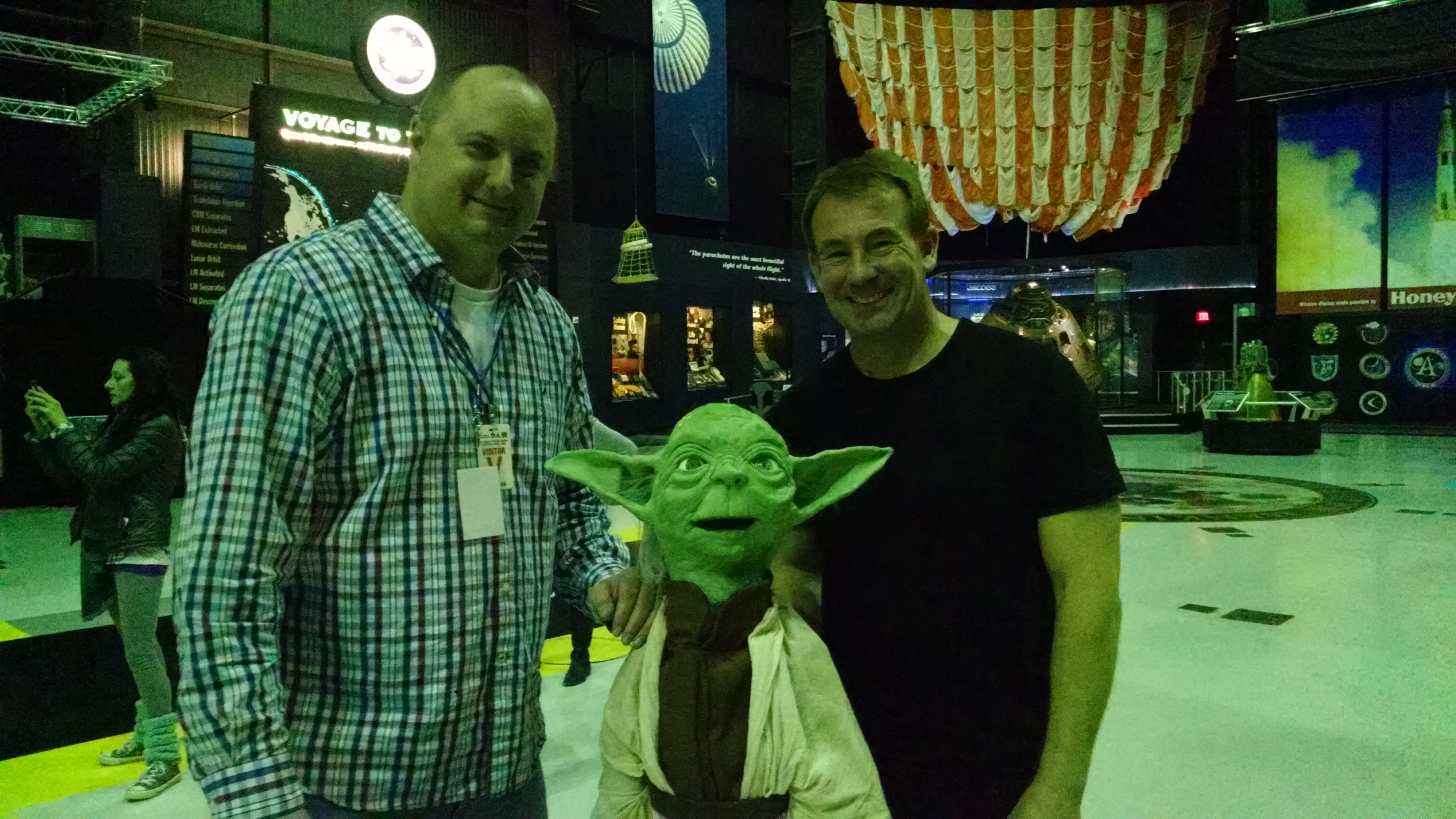 Director Jeffrey Parker with creator and puppeteer Ryan Sims.