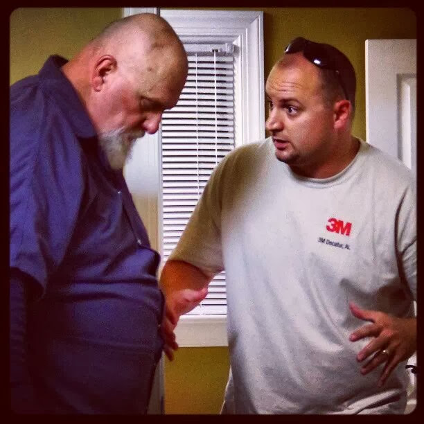 Jeffrey Parker on set directing Leatherface actor R.A. Mihailoff for a very intense scene.