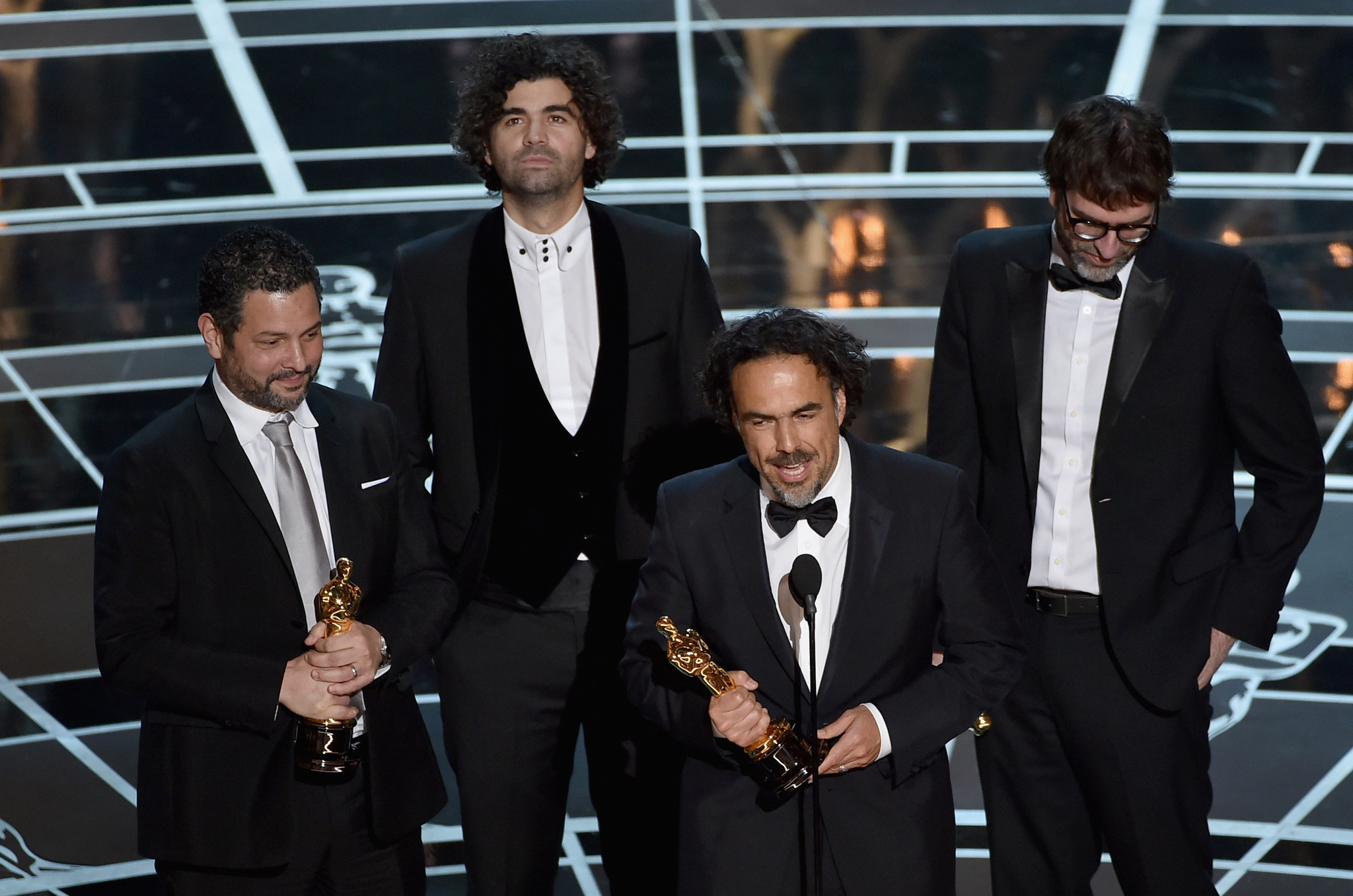 Armando Bo and Alexander Dinelaris at event of The Oscars (2015)