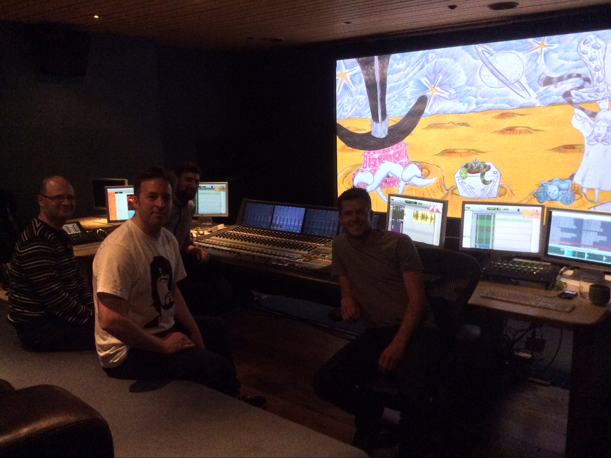 Bedward Story Sound mix at Boom studio Soho, with Forbes Noonan, Costas Fotopoulos.