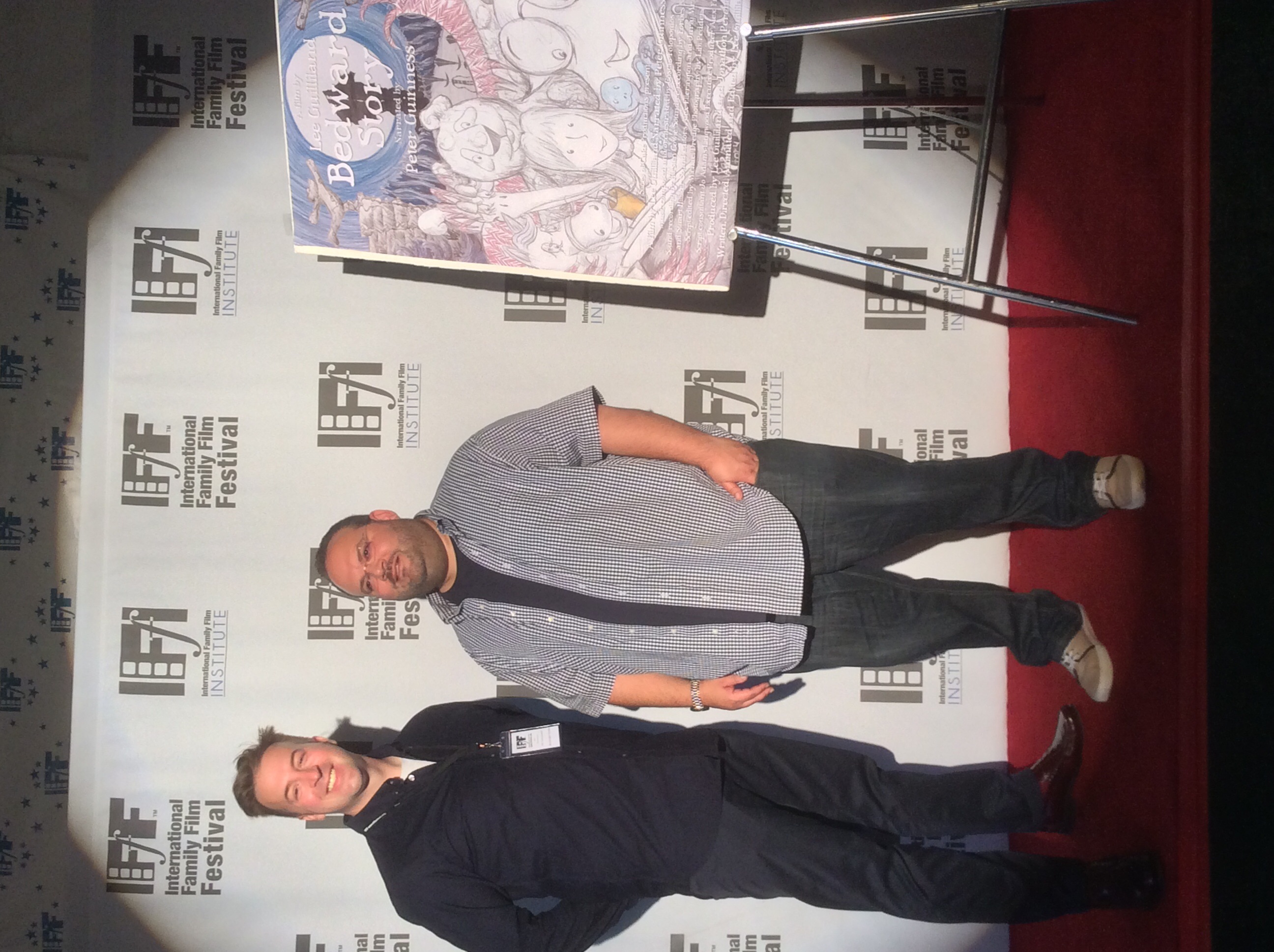 Director Lee Guilliland on the red carpet with Alex Fraser, Executive Producer of Bedward Story, at the International Family Film Festival in Hollywood.