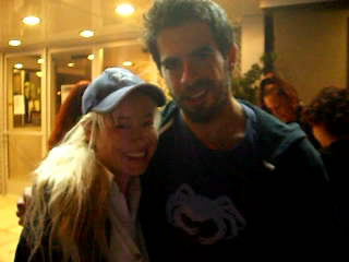 Andrea Calabrese with Eli Roth; New Beverly Cinema; 37th Birthday, 2011