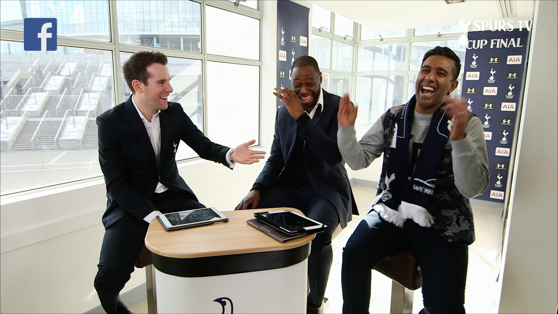 2015: Spurs TV Match Day Show (League Cup final) - Daniel van der Molen with Ledley King and DJ Nihal.