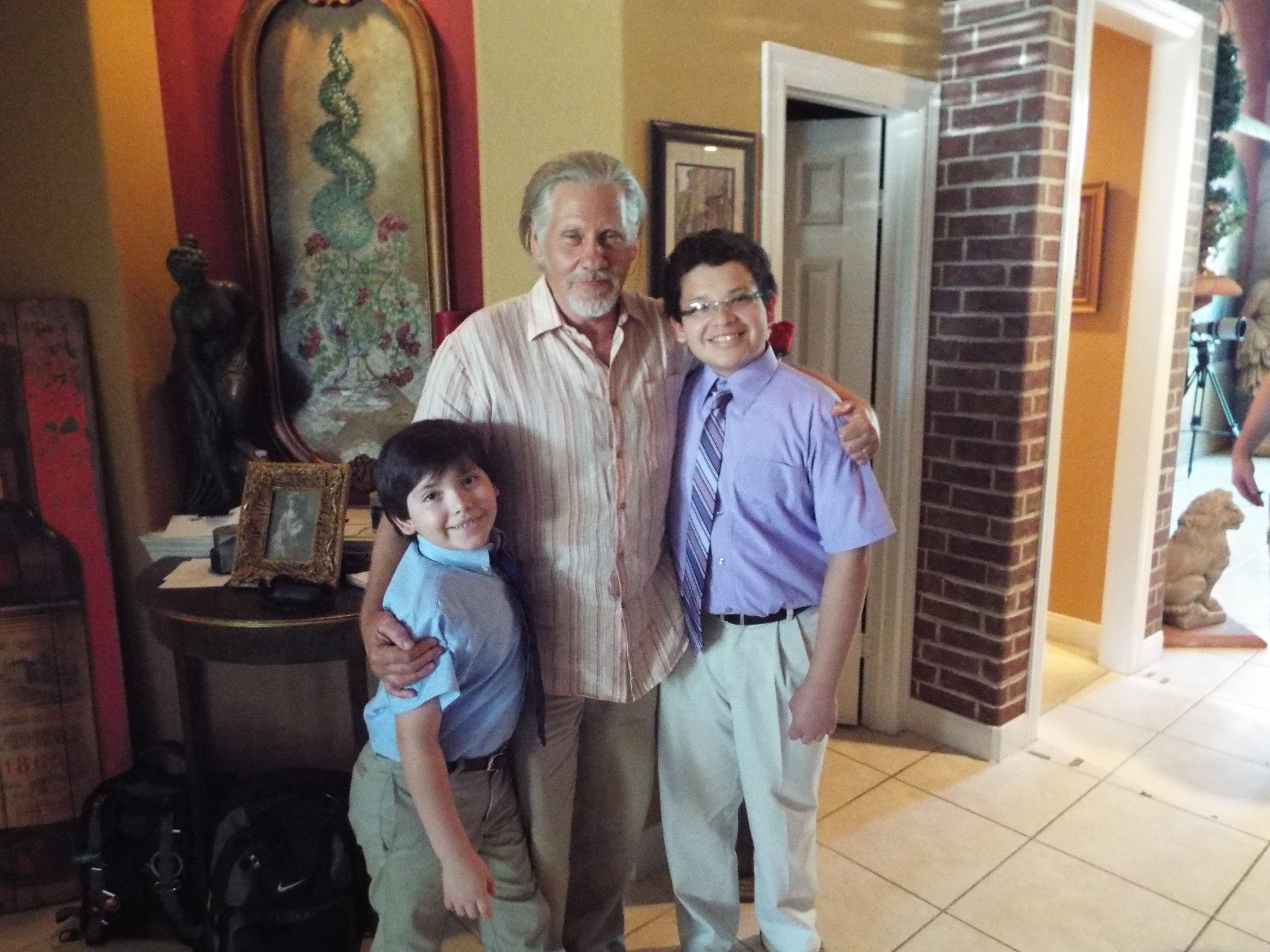 William Forsythe, Ricky Martinez, and Andrew Martinez on set of Hidden in the Woods