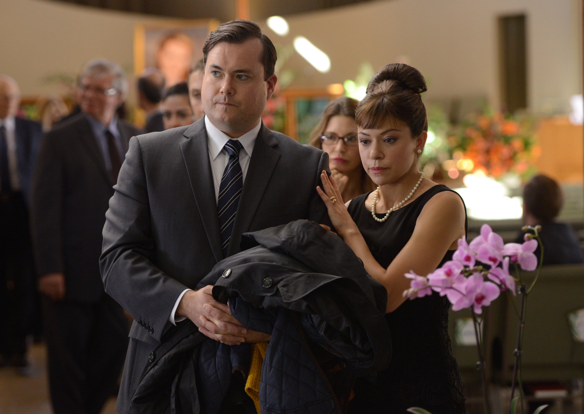 Still of Tatiana Maslany and Kristian Bruun in Orphan Black (2013)