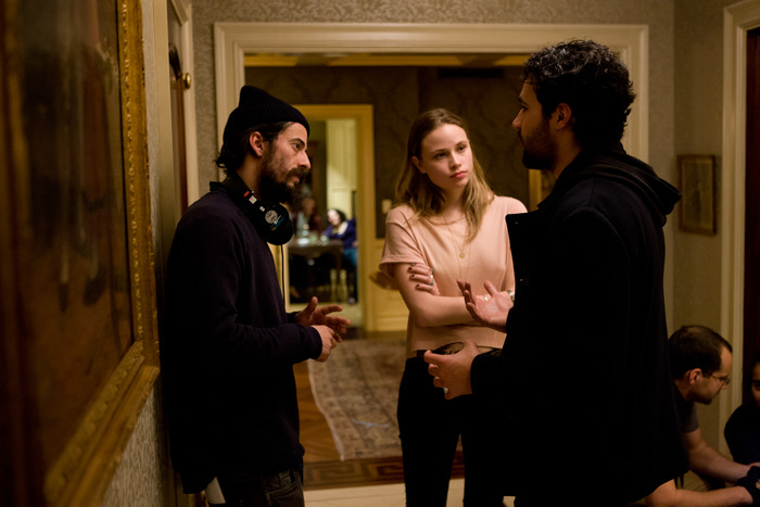 Director Josh Mond with Christopher Abbot and Makenzie Leigh