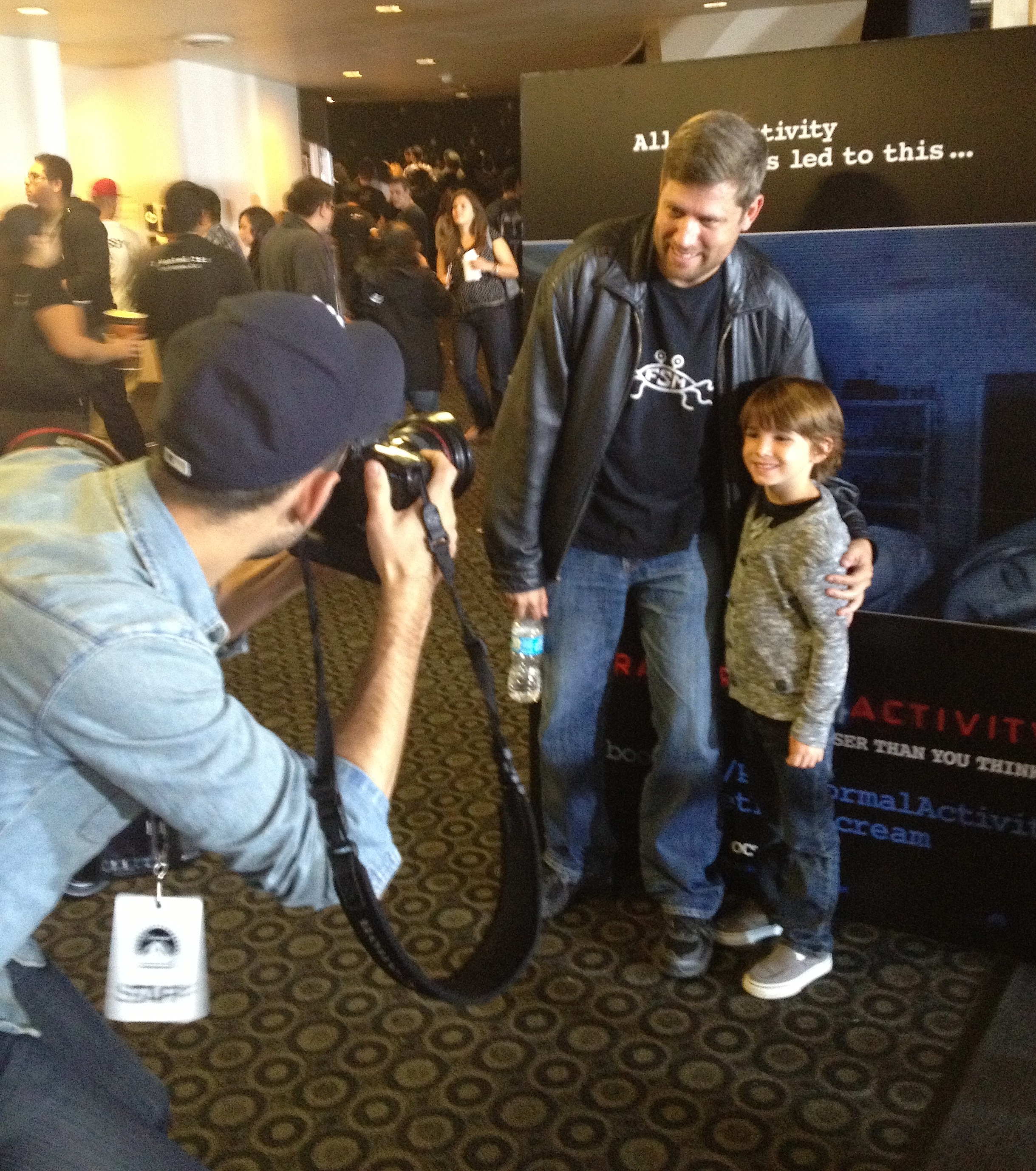 Aiden with producer Oren Peli at the LA premiere of Paranormal Activity 4.