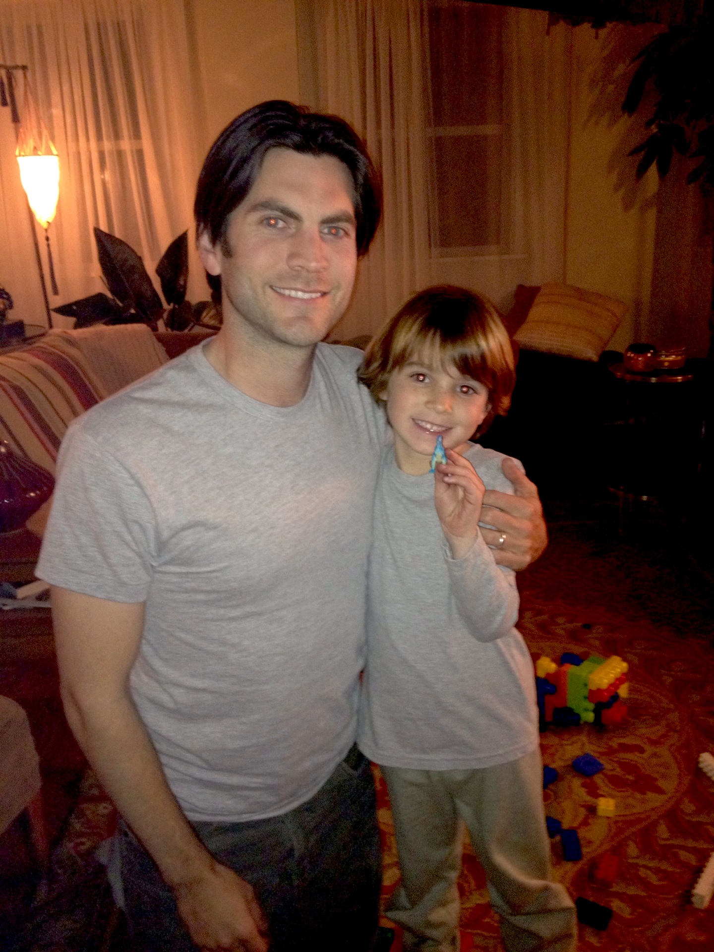 Aiden on the set of the feature film The Time Being with Hunger Game star Wes Bentley.
