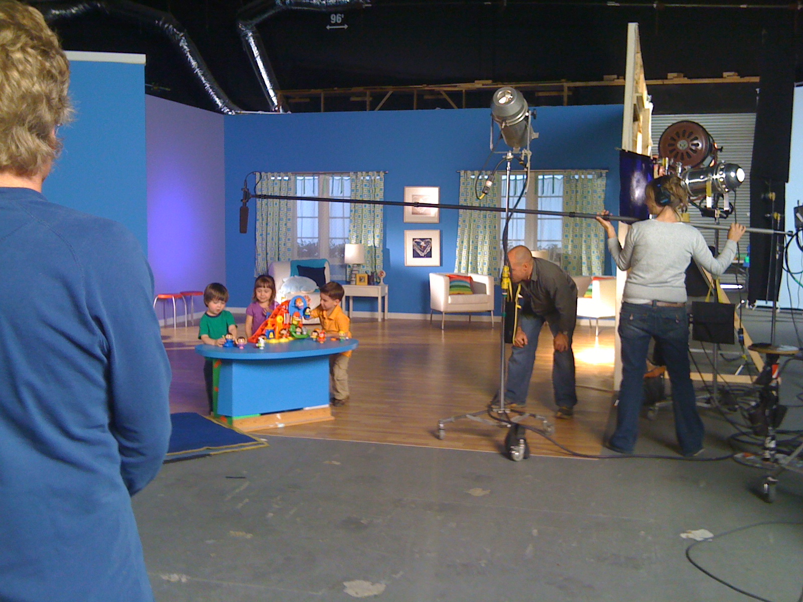 Aiden on the set of his Pop-on Pals National commercial.