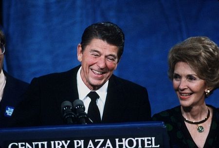 Ronald Reagan with Nancy Reagan at the Century Plaza Hotel C. 1980