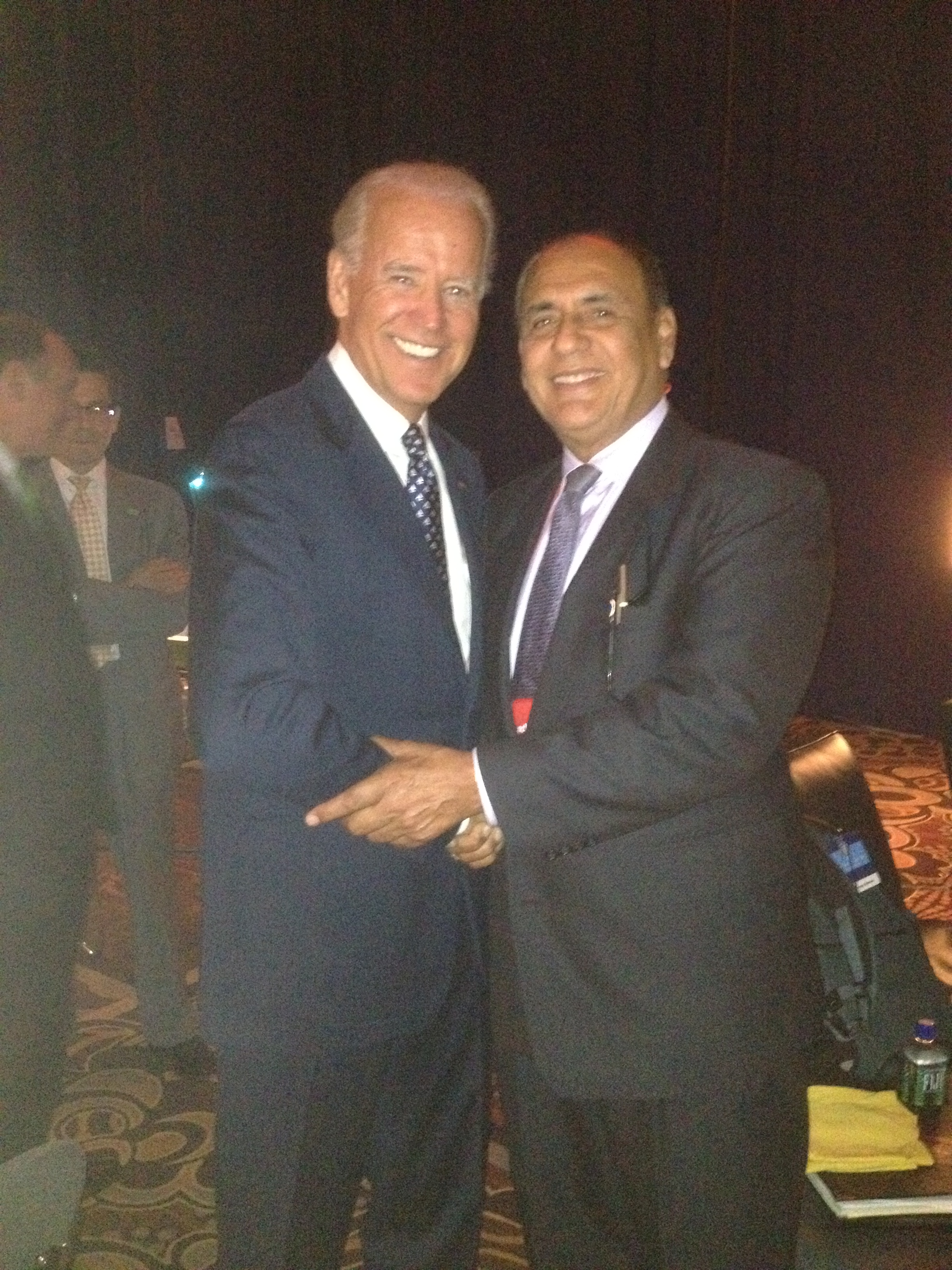 Vice President Joe Biden and I after this speech in Las Vegas.