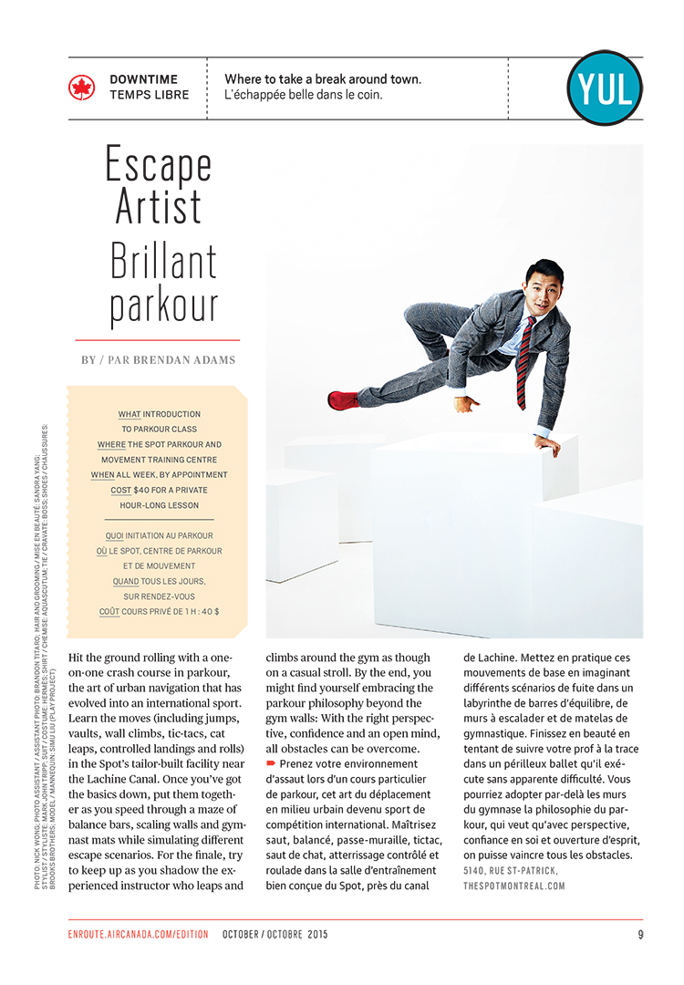 Cover story for the October 2015 issue of Air Canada's EnRoute magazine