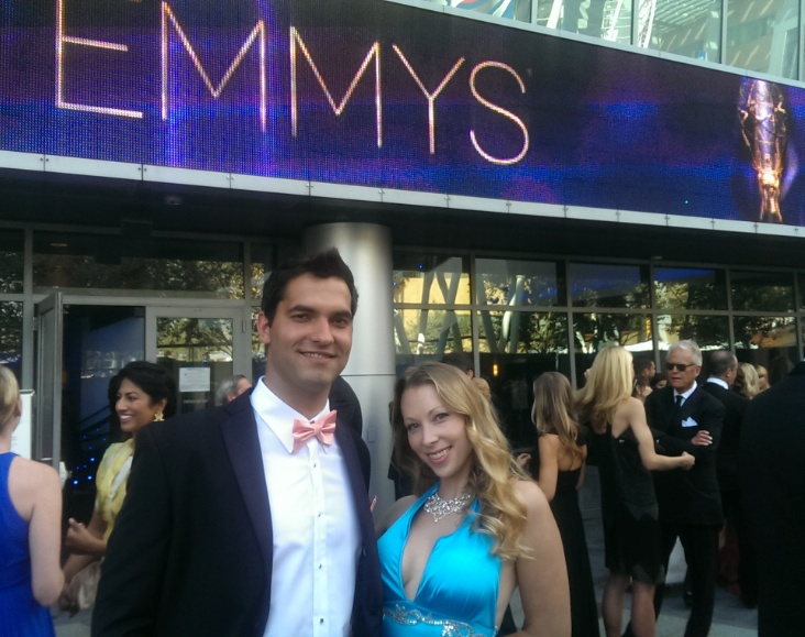 Mikel Beaukel and Jennifer Day at The 66th Emmy Awards 2014
