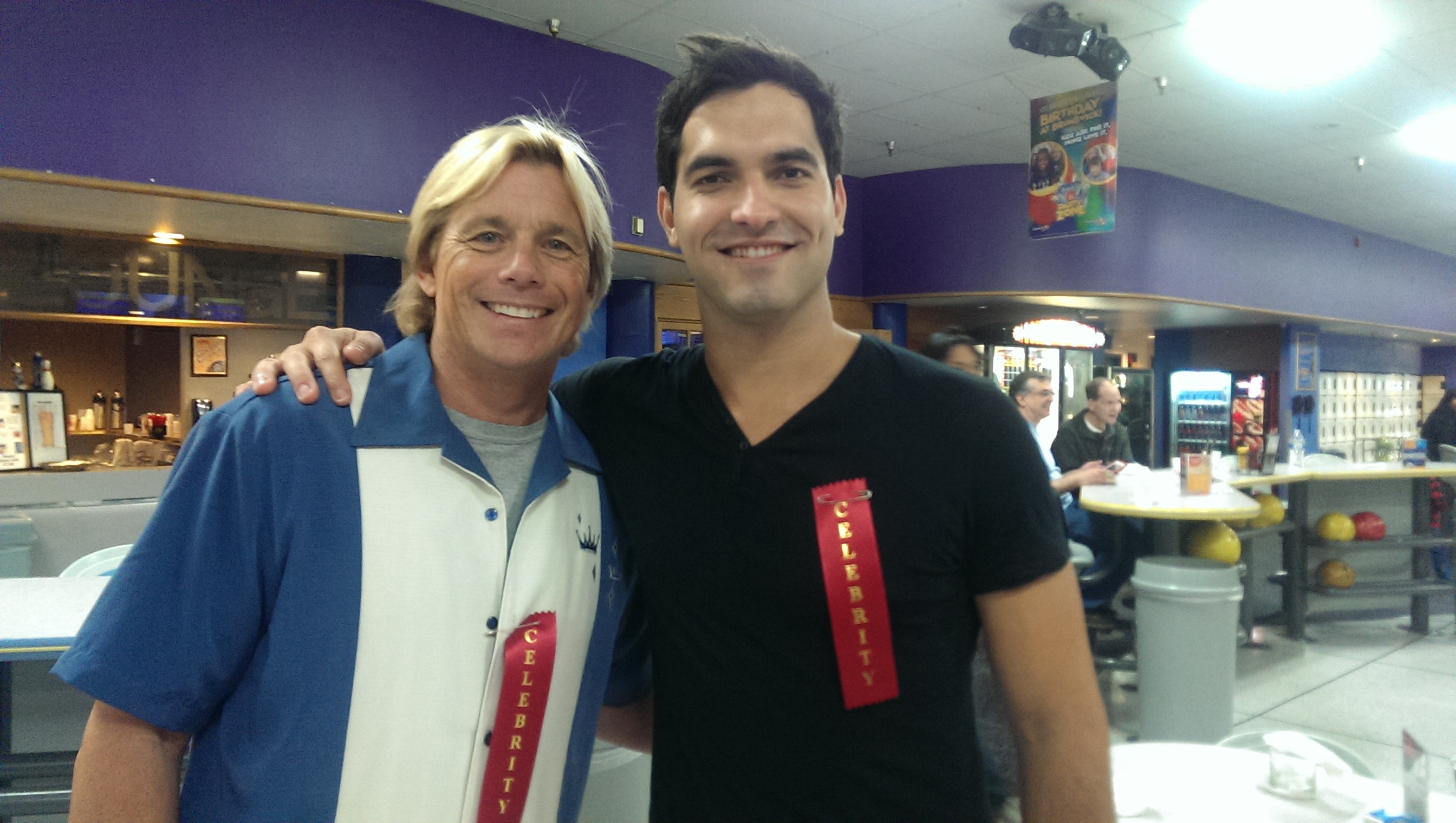 Celebrity Bowling Star's Blue Lagoon legend Christopher Atkins & New Star Mikel Beaukel